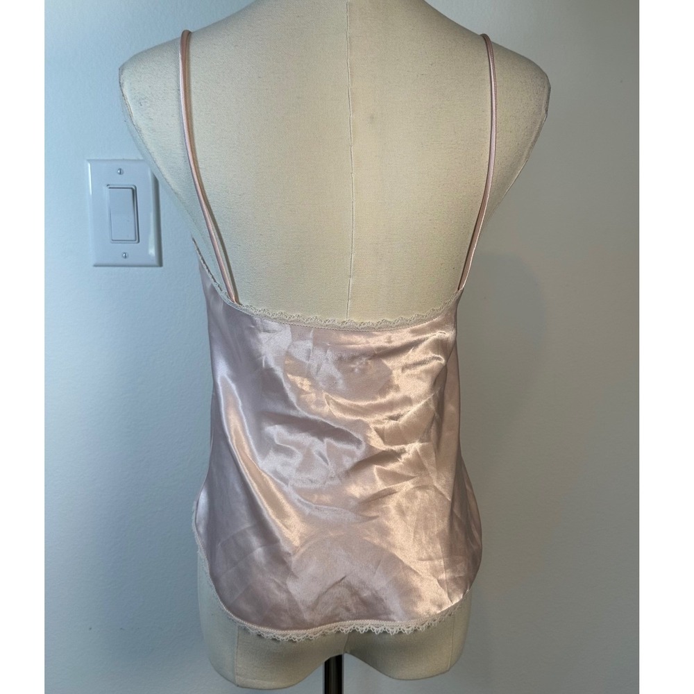 Vintage 80s Indulgence Pink Satin Lace Camisole Top Regency Victorian Coquette - Picture 4 of 10